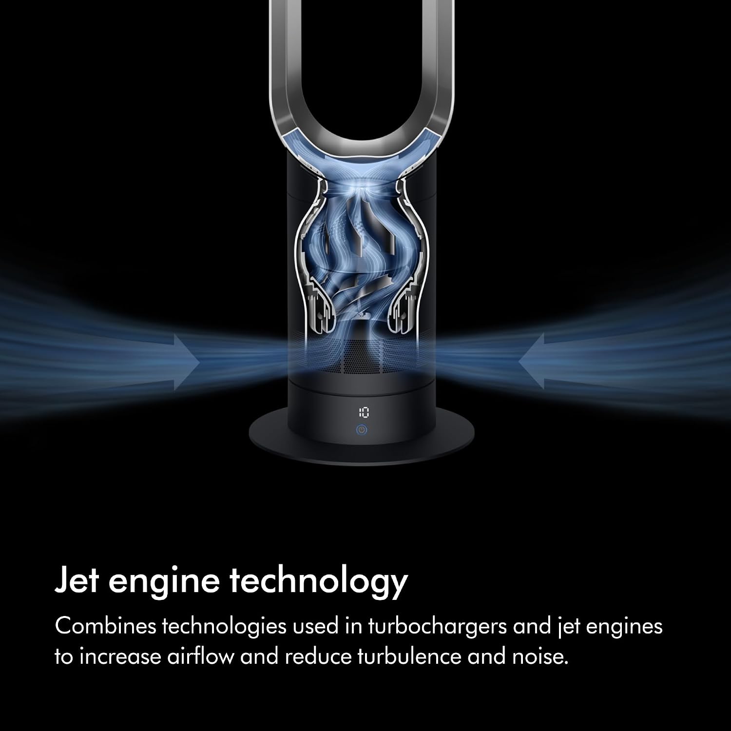 Dyson Cool AM07 Bladeless Tower Fan – Powerful Air Multiplier Cooling for Large Rooms, Quiet Operation, 10 Speed Levels, 70° Oscillation