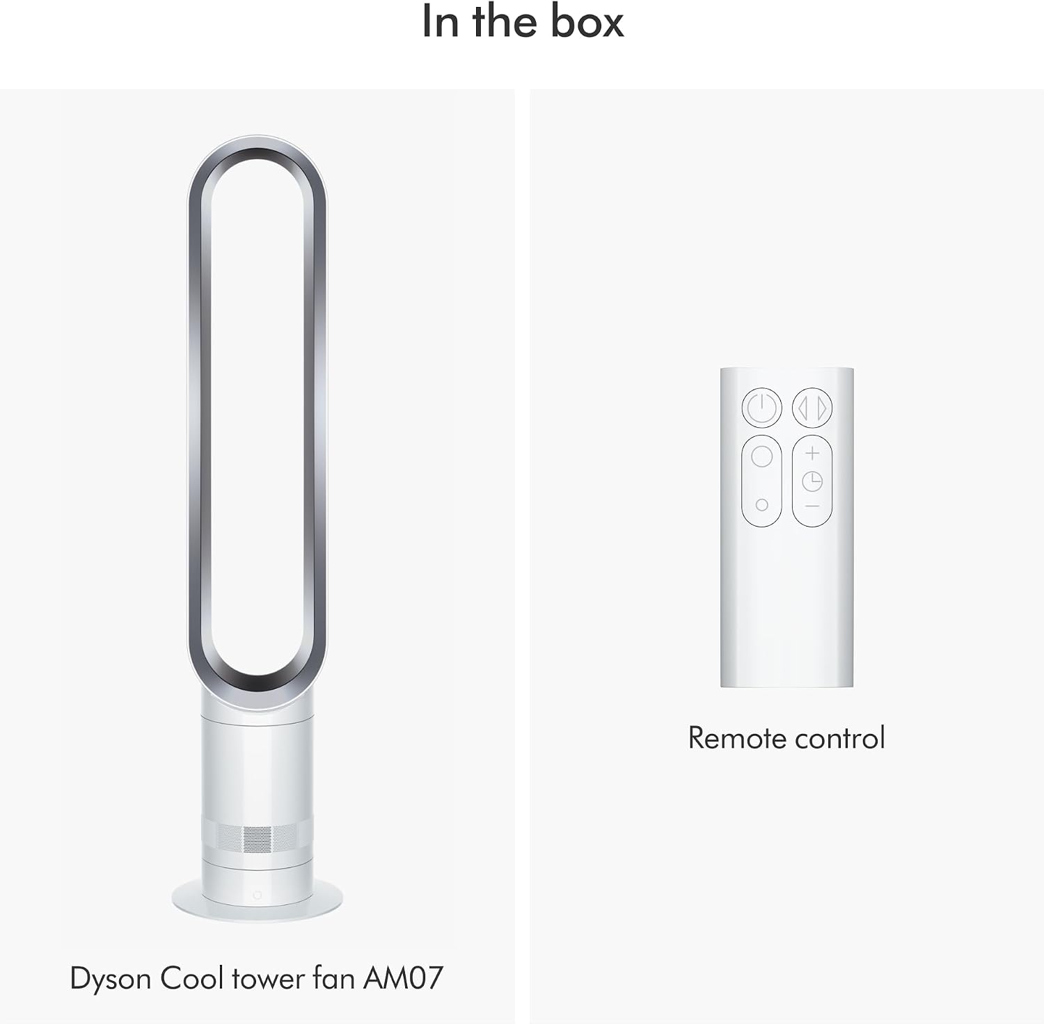 Dyson Cool AM07 Bladeless Tower Fan – Powerful Air Multiplier Cooling for Large Rooms, Quiet Operation, 10 Speed Levels, 70° Oscillation