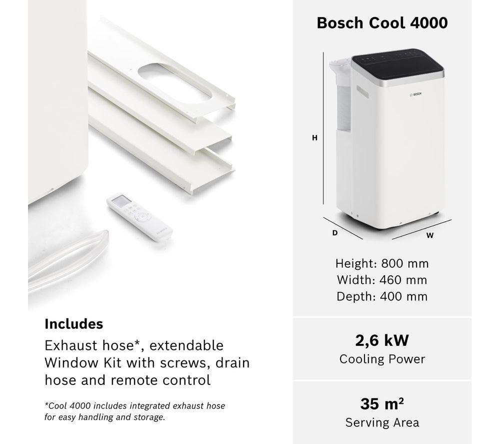 BOSCH Cool 4000 Portable 3-in-1 Air Conditioner & Dehumidifier